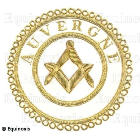 Badge / Macaron GLNF – Grande tenue provinciale – Assistant Grand Maître – Auvergne – Brodé main